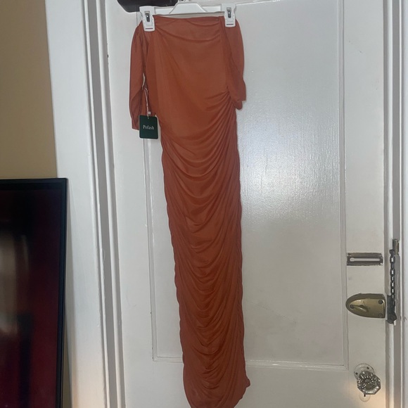 NWT Amazon Fashions burnt orange dress size M - Picture 1 of 4